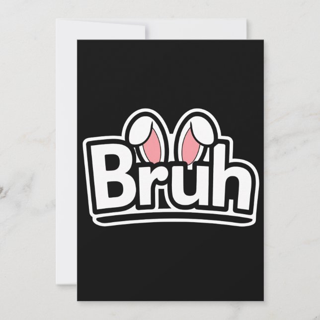 Bruh Hasenohren Süßes Meme-Grafik Feiertagskarte (Vorderseite)