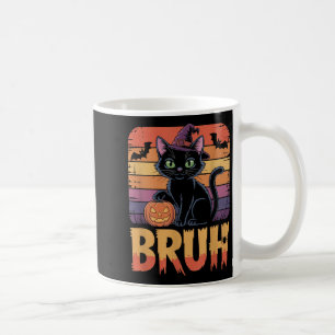 Bruh Hexenkatze Kürbis Halloween-Shirt Teens Meme Kaffeetasse