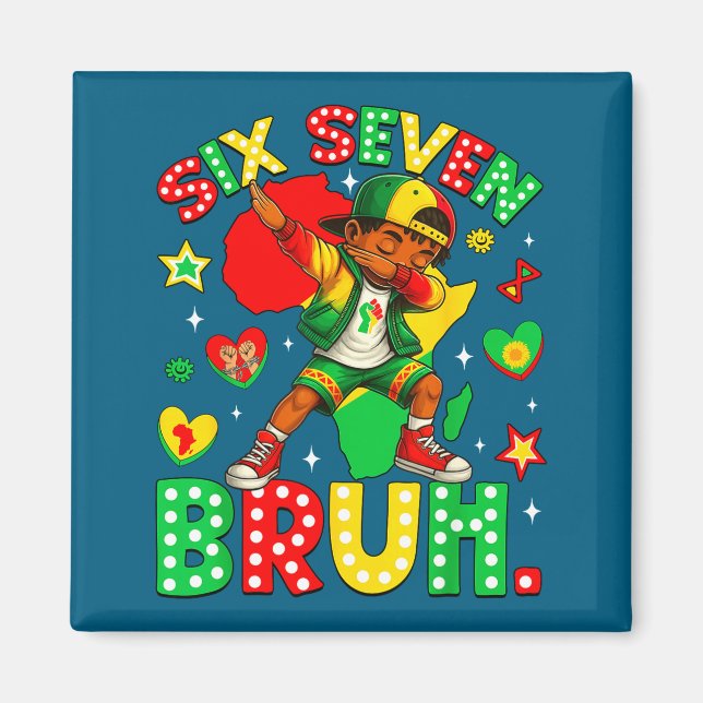 Bruh History Dabbing 67 African American Seven Bla Magnet (Vorne)