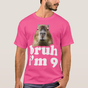 Bruh I bin 9 Jahre alt Capybara 9. Geburtstag Capy T-Shirt