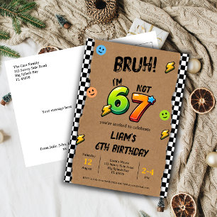 Bruh ich bin 6 nicht 7 Jungen 6. Geburtstag Postkarte