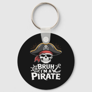 Bruh, ich bin ein Piraten-Funny-Lazy Halloween-Kos Schlüsselanhänger