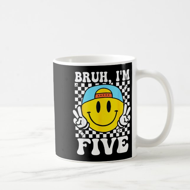 Bruh I'm Five 5 5th Birthday Groovy Boys Girls 5 Y Kaffeetasse (Rechts)