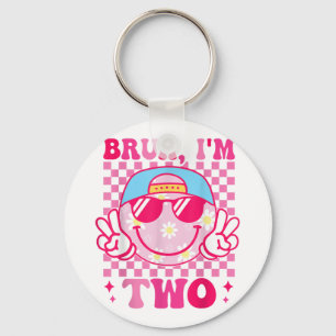 Bruh Im Two 2 2. Birthday Groovy Girls 2 Years Ol Schlüsselanhänger