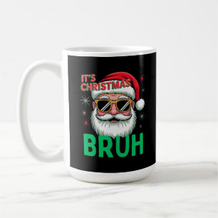 Bruh It's Christmas Retro Santa Meme Funny Xmas Kaffeetasse