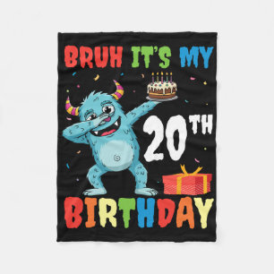 Bruh It's My 20 th Birthday Halloween Monster Dab Fleecedecke