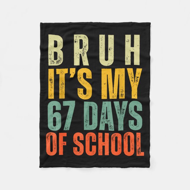 Bruh It's My 67 Days Of School Dabbing Boy Funny S Fleecedecke (Vorderseite)