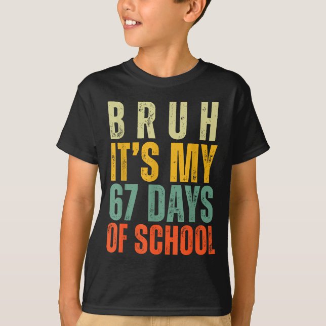 Bruh It's My 67 Days Of School Dabbing Boy Funny S T-Shirt (Vorderseite)