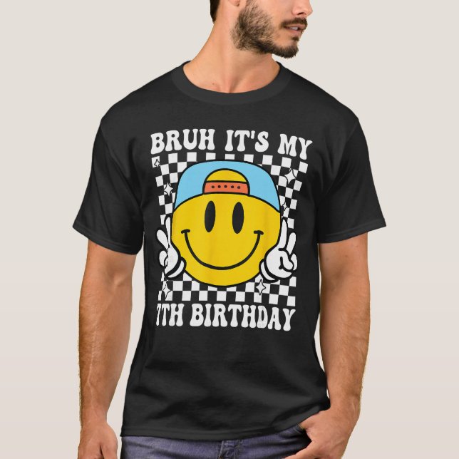 Bruh Its My 7th Birthday 7 Year Old Birthday Boys  T-Shirt (Vorderseite)
