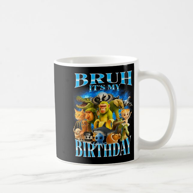 Bruh It's My Birthday Funny Brainrot  Kaffeetasse (Rechts)