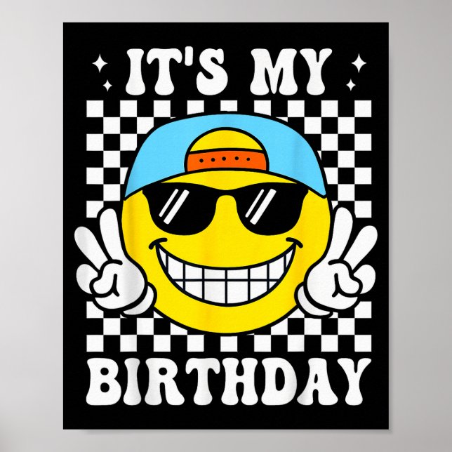 Bruh It's My Birthday Peace Sign Smile Birthday Fo Poster (Vorne)