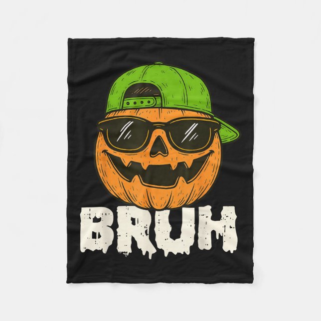 Bruh Jack O Lantern Pumpkin Halloween Costume Men  Fleecedecke (Vorderseite)