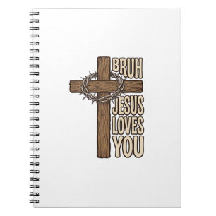 Bruh Jesus Liebt Dich Kreuz Vintage Christlich Vec Notizblock