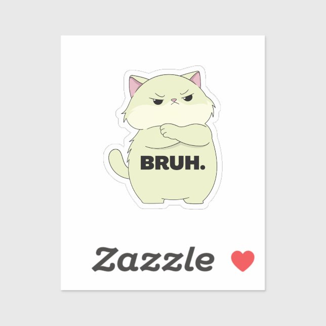 Bruh Kitty Sticker (Blatt)