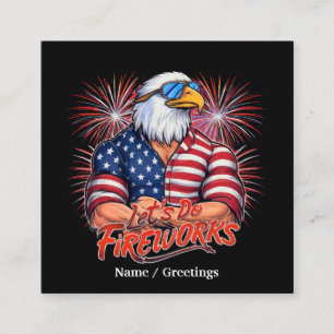 Bruh Lasse Do Fireworks Juli Vierte Funny Patrioti Quadratische Visitenkarte