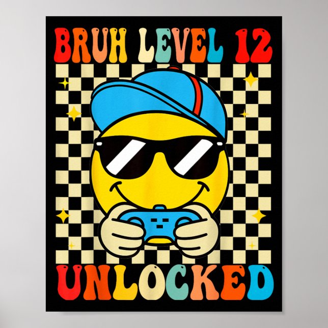 Bruh Level 12 freigeschaltet Smiley Gesicht Video  Poster (Vorne)