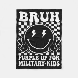 Bruh Lila für militärische Kinder Monat Militärjun Fleecedecke