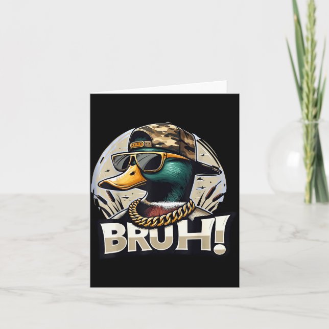 Bruh Mallard Duck Funny Duck Hunting Humor  Karte (Vorderseite)