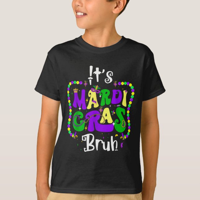 Bruh Mardi Gras Teens Boys Kids Mardi Gras  T-Shirt (Vorderseite)