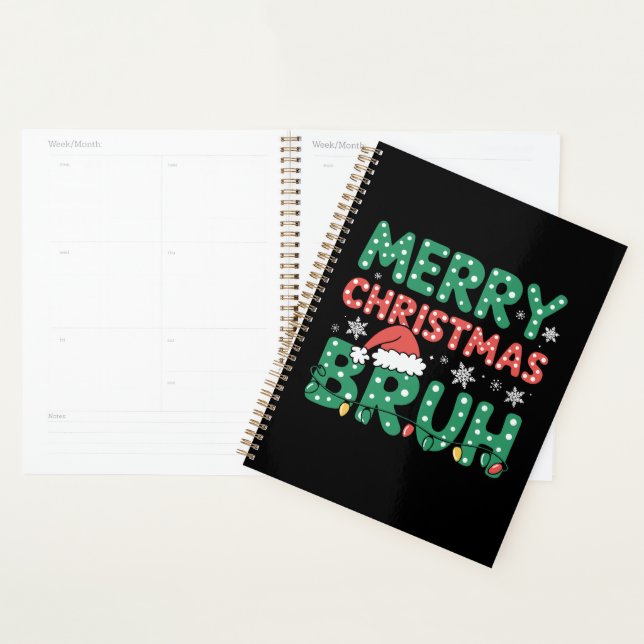 Bruh Meme Funny sagt Bro Weihnachten grüßen Planer (Anzeige)