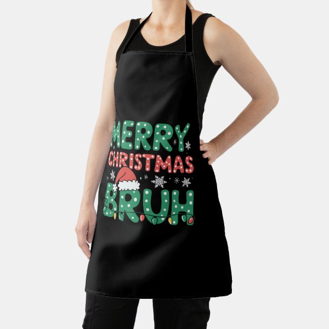 Bruh Meme Funny sagt Bro Weihnachten grüßen Schürze (InSitu)