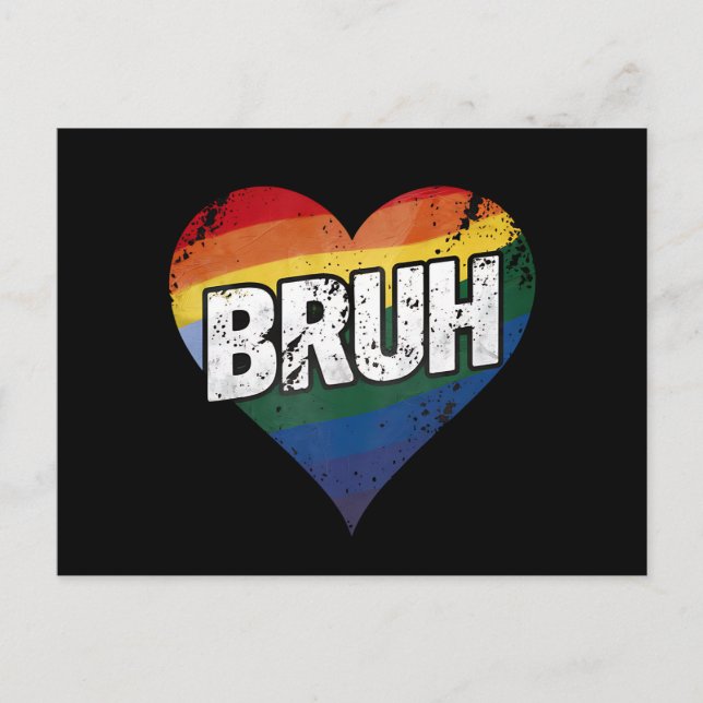 Bruh Meme Funny Sprichwort Bro Gruß Gay LGBT Pride Postkarte (Vorderseite)