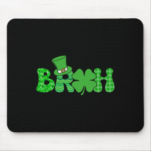 Bruh Meme Funny St Patricks Day Kleeblatt Irish Mousepad