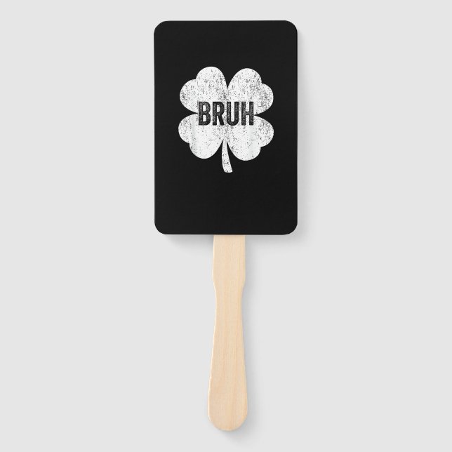 Bruh Meme Kleeblatt Funny St Patricks Day Teens Bo Fächer (Vorderseite)