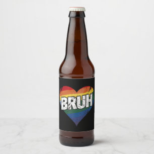 Bruh Meme Lustiger Spruch Bro Gruß Schwul LGBT Sto Bierflaschenetikett