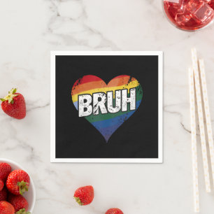 Bruh Meme Lustiger Spruch Bro Gruß Schwul LGBT Sto Serviette