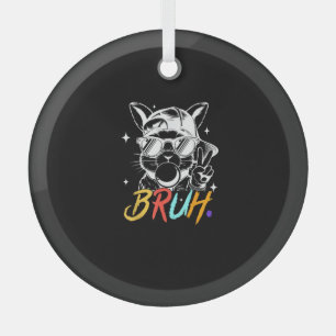 Bruh Meme Oaster Cool Bunny Face Sonnenbrille Men  Ornament Aus Glas