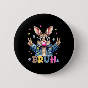 Bruh Meme Ostertag Funny Bunny Eggs Teens Boys K Button