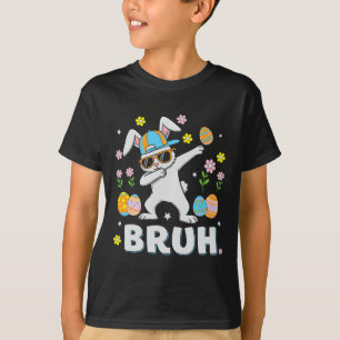 Bruh Meme Ostertag Funny Dabbing Bunny Eggs Boys T-Shirt