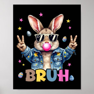 Bruh Meme Ostertag Lustiger Hase Eier Teens Jungen Poster