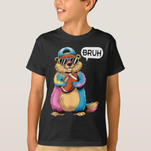 Bruh Murmeltier hält Football-Spiel-Tag lustig Spo T-Shirt