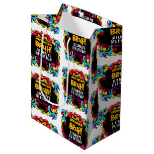 Bruh Neon-Graffiti-Hip-Hop-Straßenkunst-Geburtstag Mittlere Geschenktüte