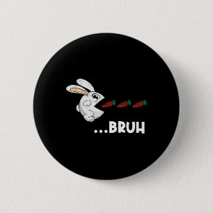 Bruh Oaster Bunny Eating Chocolate Carrots Rabbit Button