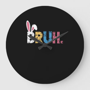 Bruh Oaster Bunny Niedlich Meme for Kids _3 Große Wanduhr
