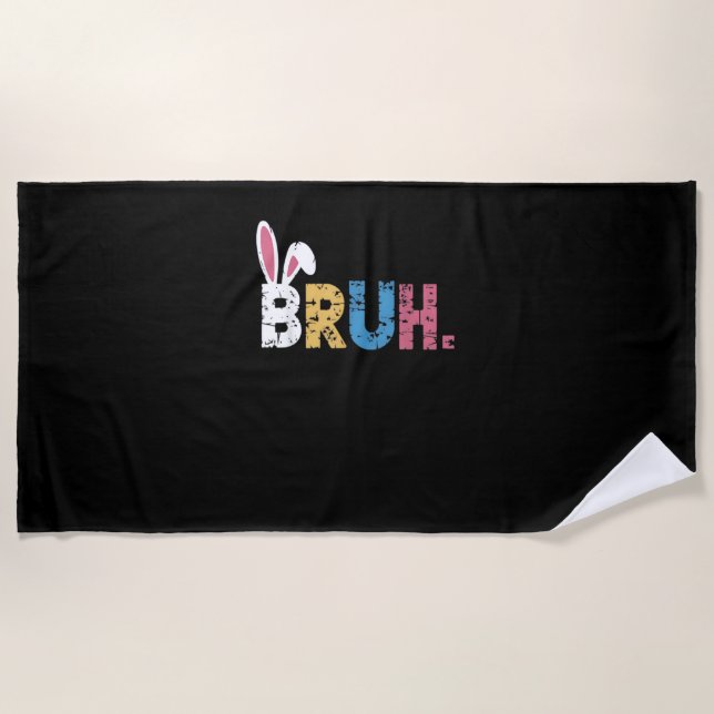 Bruh Oaster Bunny Niedlich Meme for Kids _3 Strandtuch (Vorderseite)