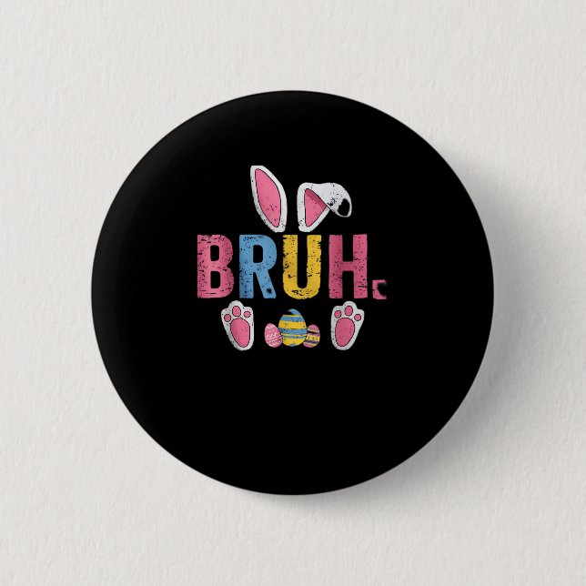 Bruh Oaster Bunny Niedlich Meme for Kids _7 Button (Vorderseite)