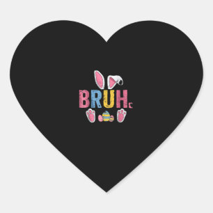 Bruh Oaster Bunny Niedlich Meme for Kids _7 Herz-Aufkleber