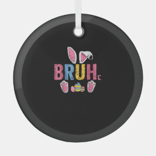 Bruh Oaster Bunny Niedlich Meme for Kids _7 Ornament Aus Glas