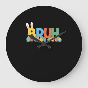Bruh Oaster Bunny Niedlich Meme for Kids _9 Große Wanduhr