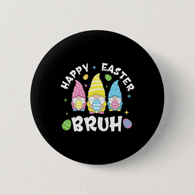 Bruh Oaster Day Funny Rabbit Bunny Happy Ostergn Button (Vorderseite)