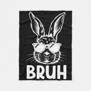 Bruh Ostertag Lustiger Hase Bunny Gesicht Gles Ost Fleecedecke
