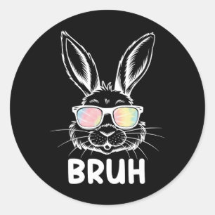 Bruh Ostertag Lustiger Hase Kaninchen Gesicht Gles Runder Aufkleber