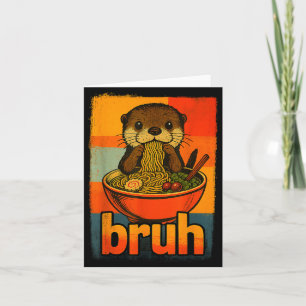 Bruh Otter isst japanische Ramen-Nudeln Männer Fra Karte