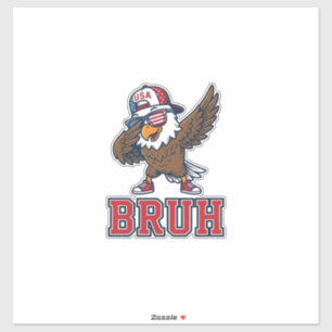 Bruh Patriotischer Adler Vintage Gravur T-Shirt De Aufkleber