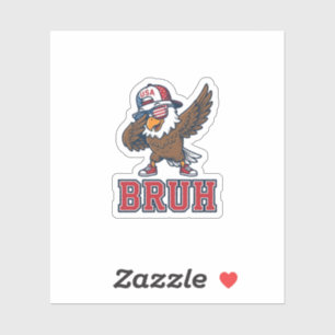 Bruh Patriotischer Adler Vintage Gravur T-Shirt De Aufkleber