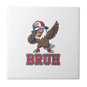 Bruh Patriotischer Adler Vintage Gravur T-Shirt De Fliese